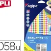 Pastille adhésive apli agipa diamètre 8mm permanente coloris assortis pochette 2058 unités