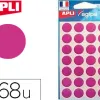 Pastille adhésive apli agipa diamètre 15mm permanente coloris violet pochette 168 unités