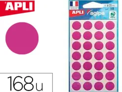 Pastille adhésive apli agipa diamètre 15mm permanente coloris violet pochette 168 unités