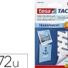 Pastille adhésive tesa tack universal pâte à fixer souple court terme transparente étui 72 unités