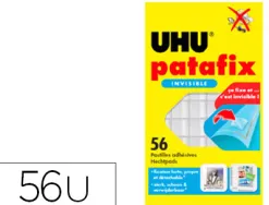 Pastille adhésive uhu invisible double face ultra-fine fixation permanente étui 56 unités
