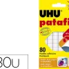 Pastille adhésive uhu patafix fixe momentanément définitivement documents objets coloris blanc sachet 80 unités