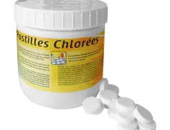 Pastille chlore actif effervescent désinfectant universel entretien des sols 145 unités boîte 500g