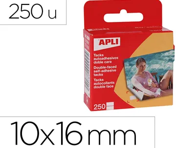 Pastilles apli double face adhesives dim. 10x16mm - 250u