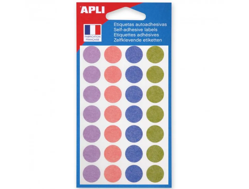 Pastilles apli 15mm coloris pastels assortis pochette de 140 unites