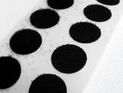 Pastilles apli rondes auto agrippant adhesif diametre 19mm noir . blister de 12