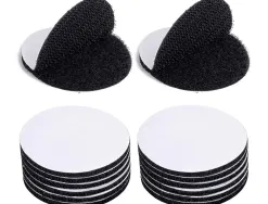 Pastilles apli rondes auto agrippant adhesif diametre 19mm noir . blister de 12