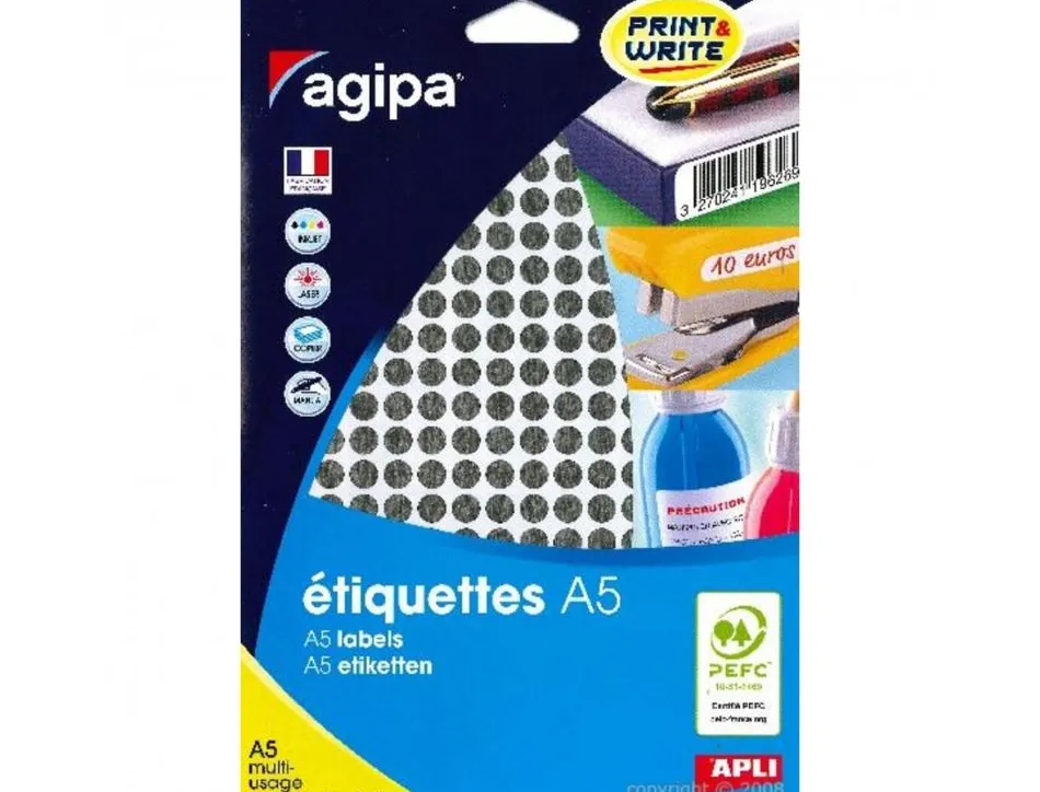 Pastilles multi-usage apli 8mm pochette de 10 coloris noir 2940 unites