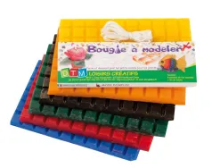 Pate a bougie graine creative a modeler 1300g coloris assortis 6 plaques
