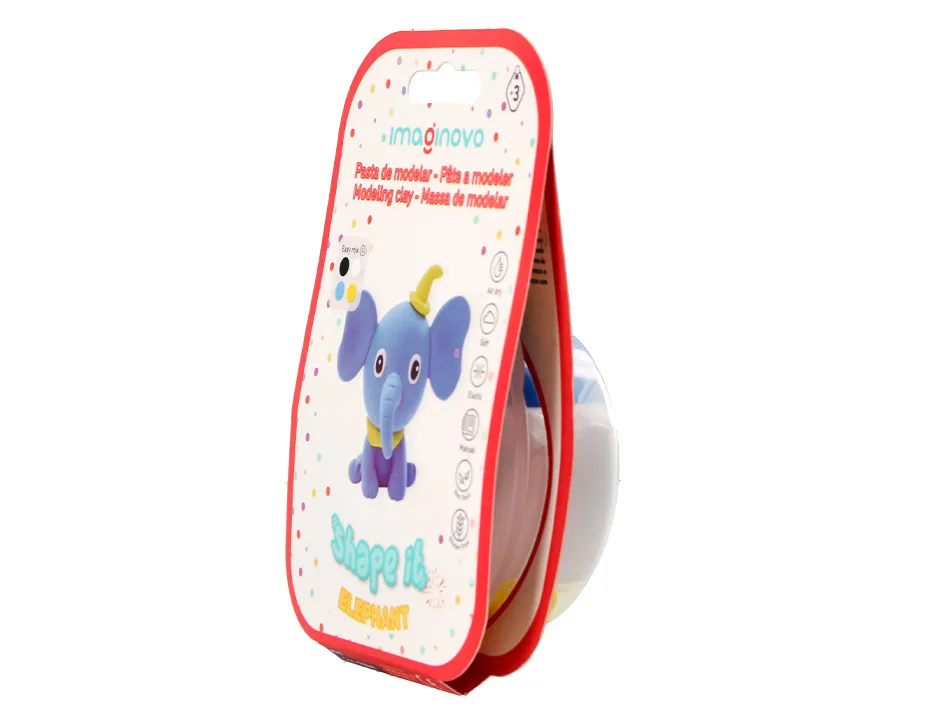 Pate a modeler imaginovo sechage a l'air set coloris assortis avec instructions elephant
