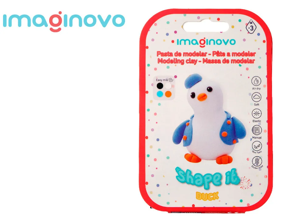 Pate a modeler imaginovo sechage a l'air set coloris assortis avec instructions pingouin
