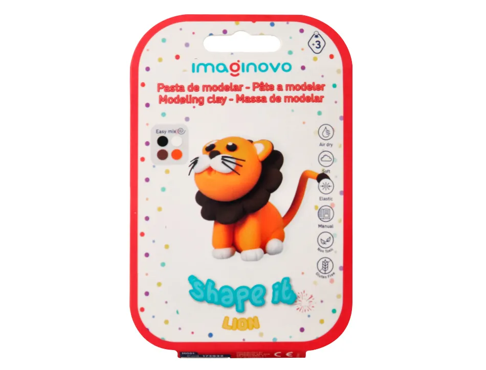Pate a modeler imaginovo sechage a l'air set coloris assortis avec instructions lion