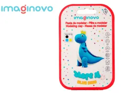 Pate a modeler imaginovo sechage a l'air set coloris assortis avec instructions dinosaure bleu