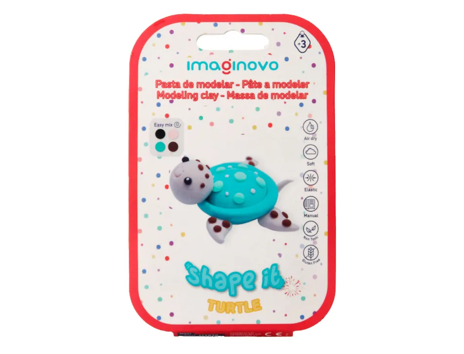Pate a modeler imaginovo sechage a l'air set coloris assortis avec instructions tortue