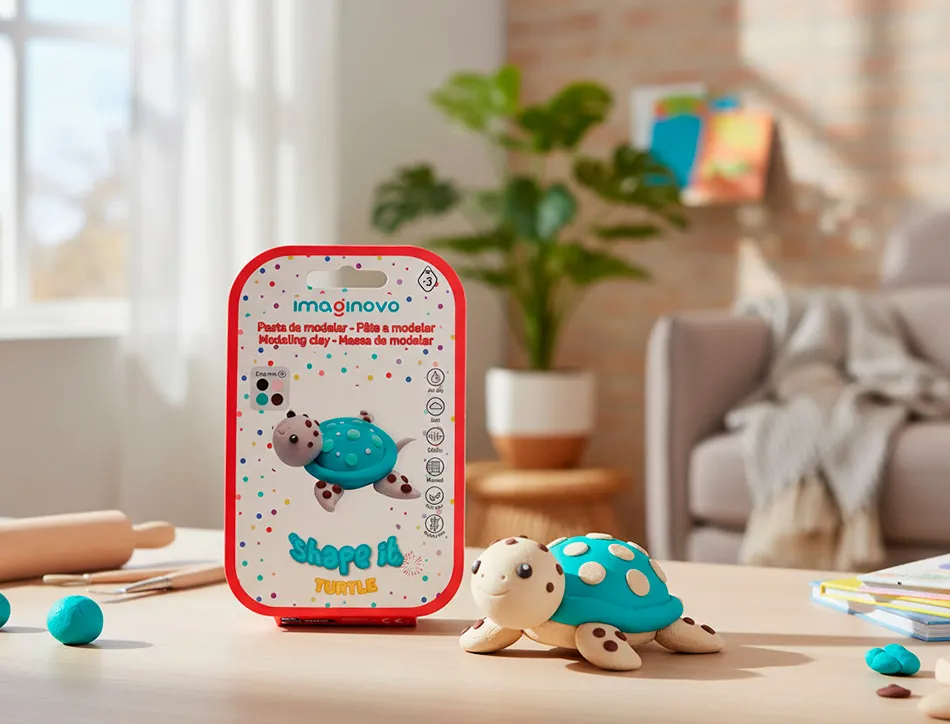 Pate a modeler imaginovo sechage a l'air set coloris assortis avec instructions tortue