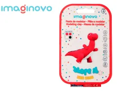 Pate a modeler imaginovo sechage a l'air set coloris assortis avec instructions dinosaure rouge