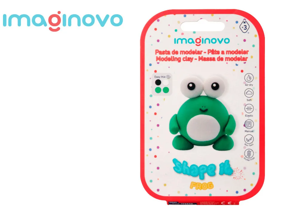 Pate a modeler imaginovo sechage a l'air set coloris assortis avec instructions grenouille