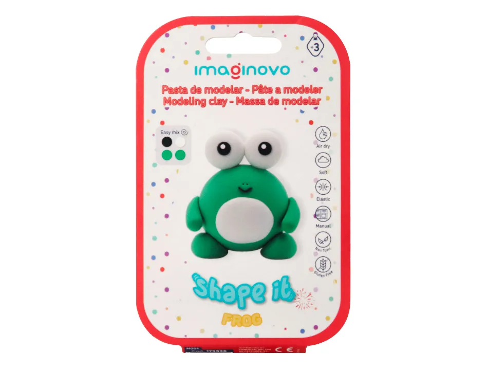 Pate a modeler imaginovo sechage a l'air set coloris assortis avec instructions grenouille
