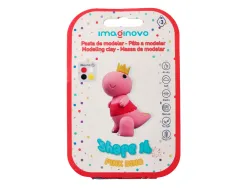 Pate a modeler imaginovo sechage a l'air set coloris assortis avec instructions dinosaure rose