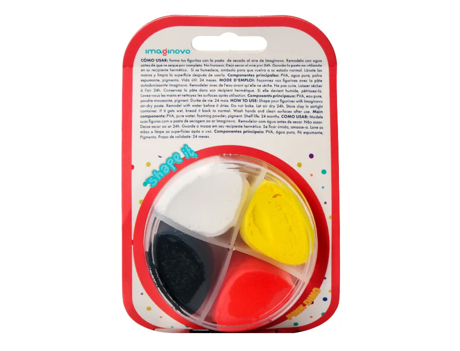 Pate a modeler imaginovo sechage a l'air set coloris assortis avec instructions dinosaure rose