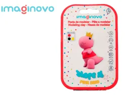 Pate a modeler imaginovo sechage a l'air set coloris assortis avec instructions dinosaure rose