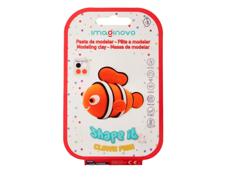 Pate a modeler imaginovo de sechage a l'air set coloris assortis avec instructions poisson clown