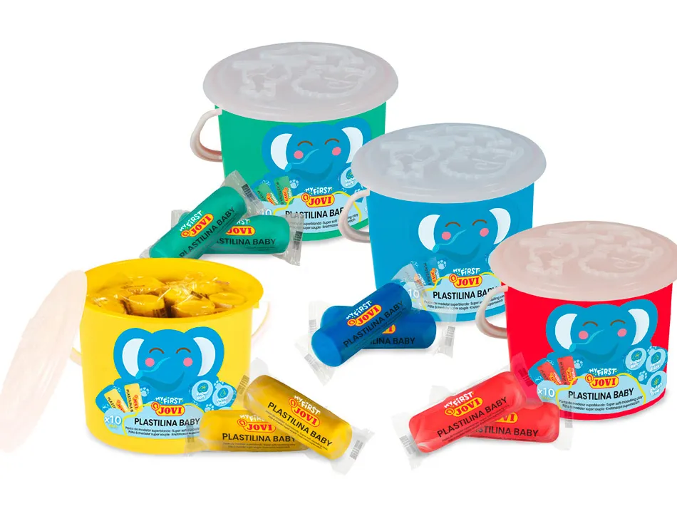 Pate a modeler jovi plastilina baby super souple coloris assortis kit scolaire 40 pains 38g