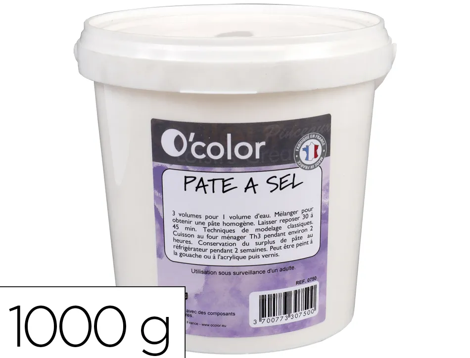 Pate a sel art plus prete a l'emploi avec adjonction eau cuisson four menager seau 1kg