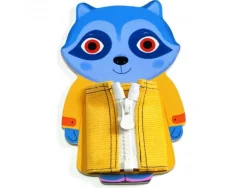 Pedagogie montessori djeco ziptou favorise la concentration 3 animaux en bois 1 a 3 joueurs