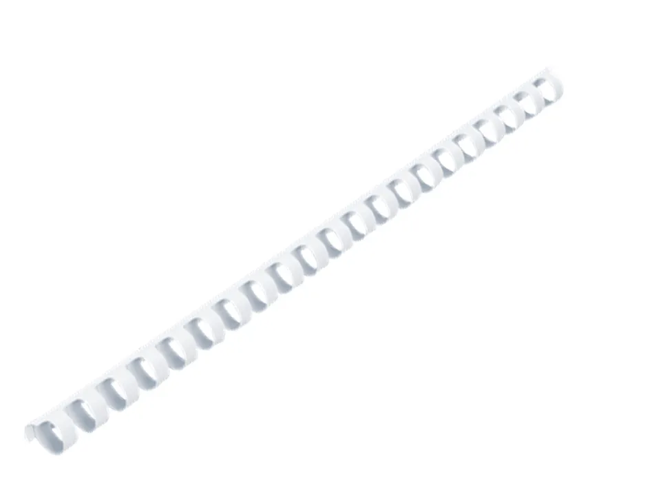 Peignes plastique gbc pour format a4 ï12mm 95 feuilles coloris blanc boite de 100 unites
