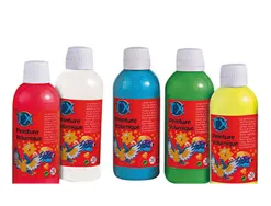 Peinture à l'eau culture club repositionnable coloris assortis lot 5 flacons 250ml + 10 stylos applicateurs offerts