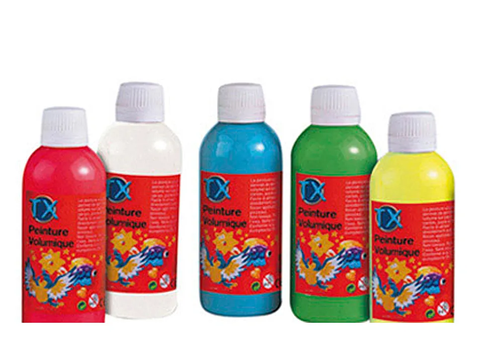 Peinture à l'eau culture club repositionnable coloris assortis lot 5 flacons 250ml + 10 stylos applicateurs offerts