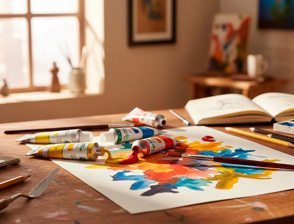 Peinture a l huile liderpapel tube en aluminium de 20 ml coloris vert