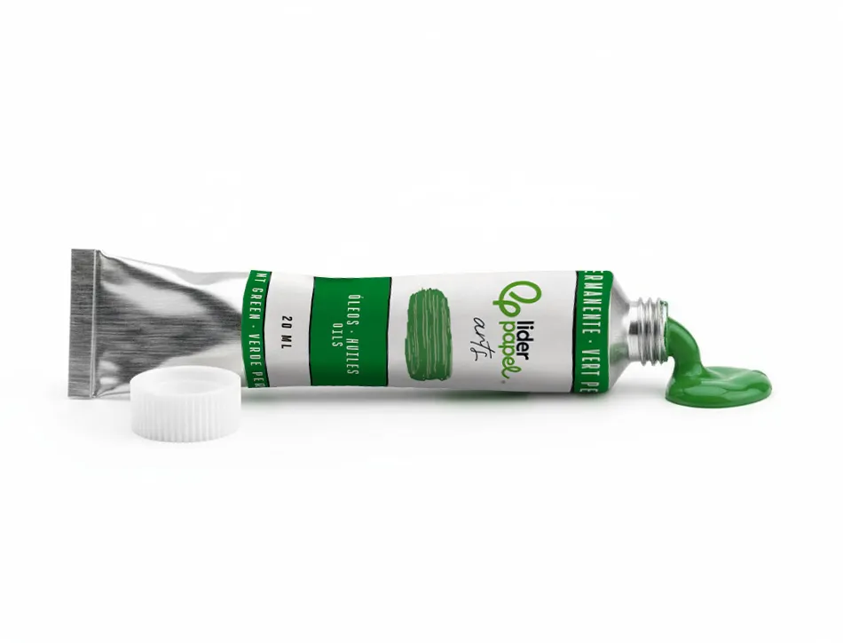 Peinture a l huile liderpapel tube en aluminium de 20 ml coloris vert