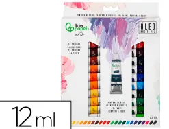 Peinture a l huile liderpapel boite de 24 tubes en aluminium de 12 ml coloris assortis