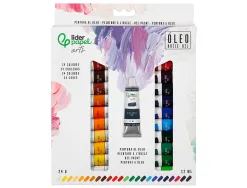 Peinture a l huile liderpapel boite de 24 tubes en aluminium de 12 ml coloris assortis
