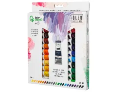Peinture a l huile liderpapel boite de 24 tubes en aluminium de 12 ml coloris assortis