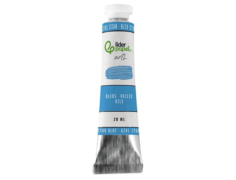 Peinture a l huile liderpapel tube en aluminium de 20 ml coloris bleu cyan