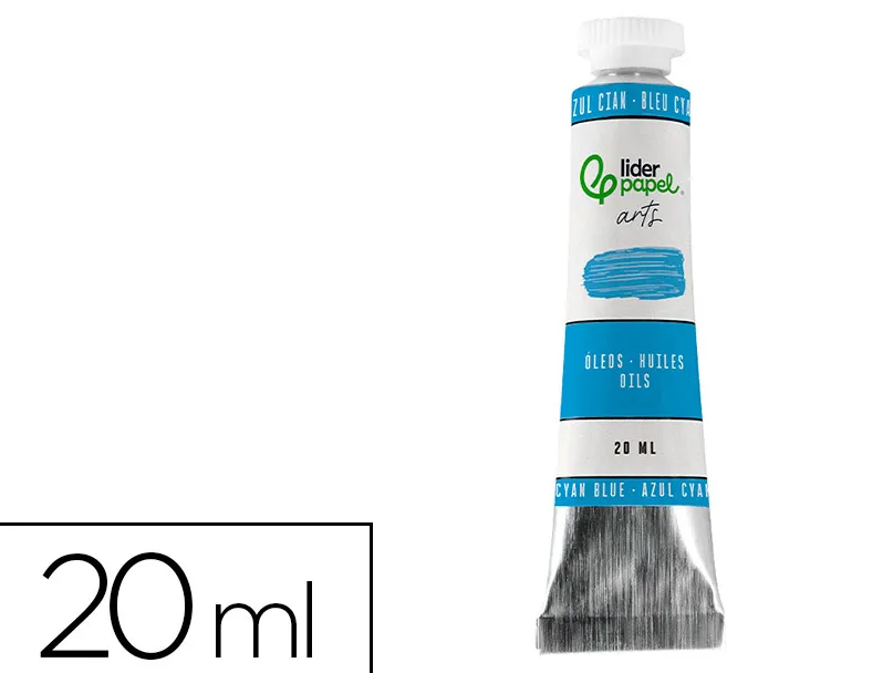 Peinture a l huile liderpapel tube en aluminium de 20 ml coloris bleu cyan