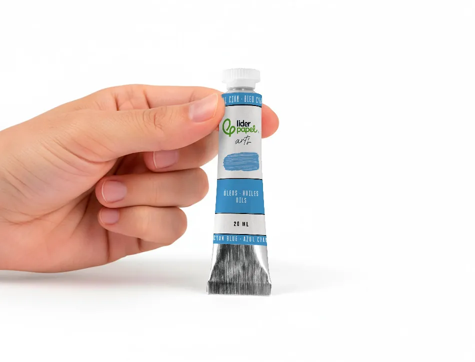 Peinture a l huile liderpapel tube en aluminium de 20 ml coloris bleu cyan