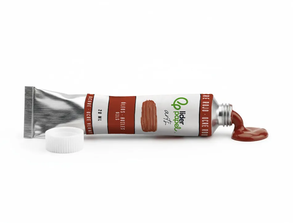 Peinture a l huile liderpapel tube en aluminium de 20 ml coloris ocre rouge