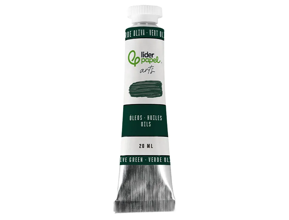 Peinture a l huile liderpapel tube en aluminium de 20 ml coloris vert olive