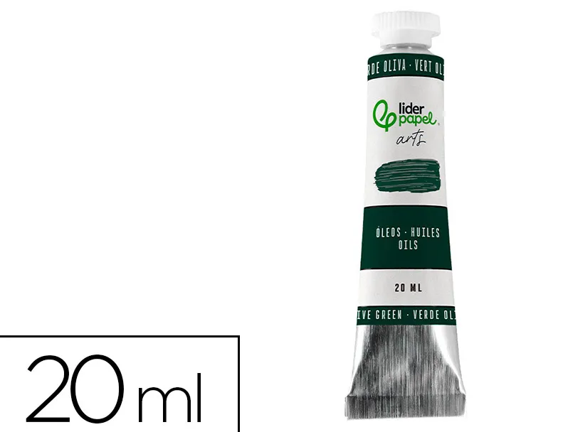 Peinture a l huile liderpapel tube en aluminium de 20 ml coloris vert olive