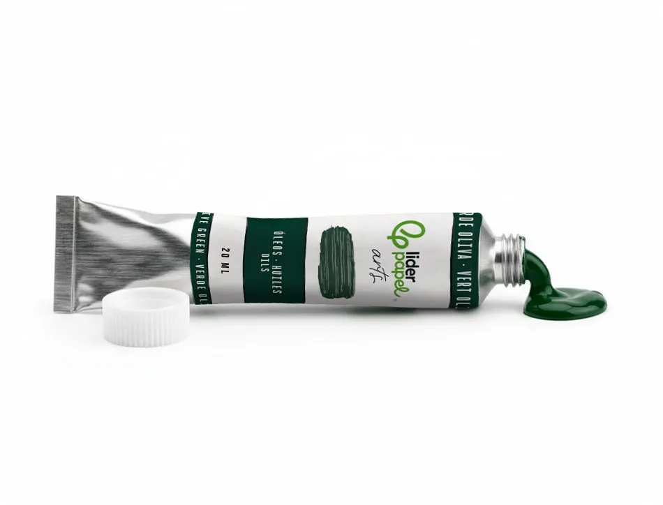 Peinture a l huile liderpapel tube en aluminium de 20 ml coloris vert olive
