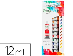 Peinture a l huile liderpapel boite de 12 tubes en aluminium de 12 ml coloris assortis