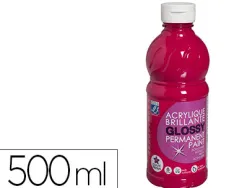Peinture acrylique lefranc bourgeois glossy fluide brillante indélébile multi-supports rouge primaire flacon 500ml