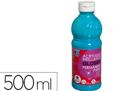 Peinture acrylique lefranc bourgeois glossy fluide brillante indélébile multi-supports turquoise flacon 500ml