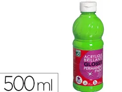 Peinture acrylique lefranc bourgeois glossy fluide brillante indélébile multi-supports vert anis flacon 500ml