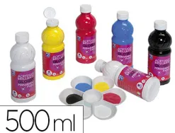 Peinture acrylique lefranc bourgeois glossy fluide indélébile multi-supports assortiment primaire 6 flacons 500ml