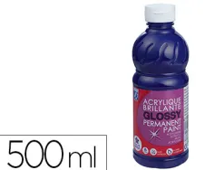Peinture acrylique lefranc bourgeois glossy fluide brillante indélébile multi-supports bleu outremer flacon 500ml